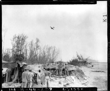 SC 190530 - American plane leaving after bombing Japanese …
