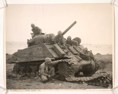 This General Sherman tank was wrecked by a landmine and su…