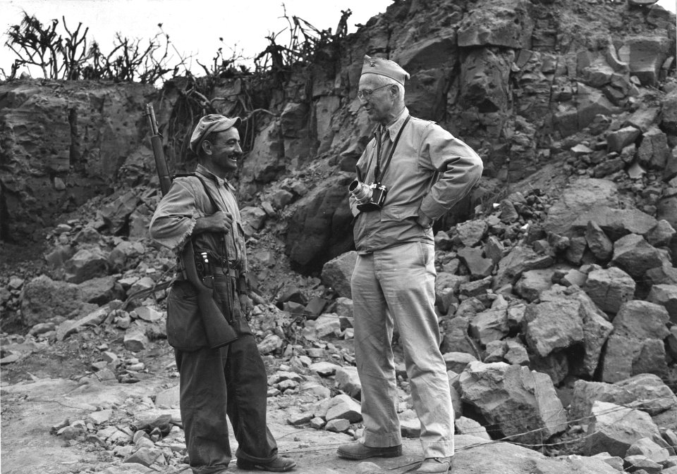 Navy photographer on Iwo Jima, Capt. Ed. J. Steichen, head…