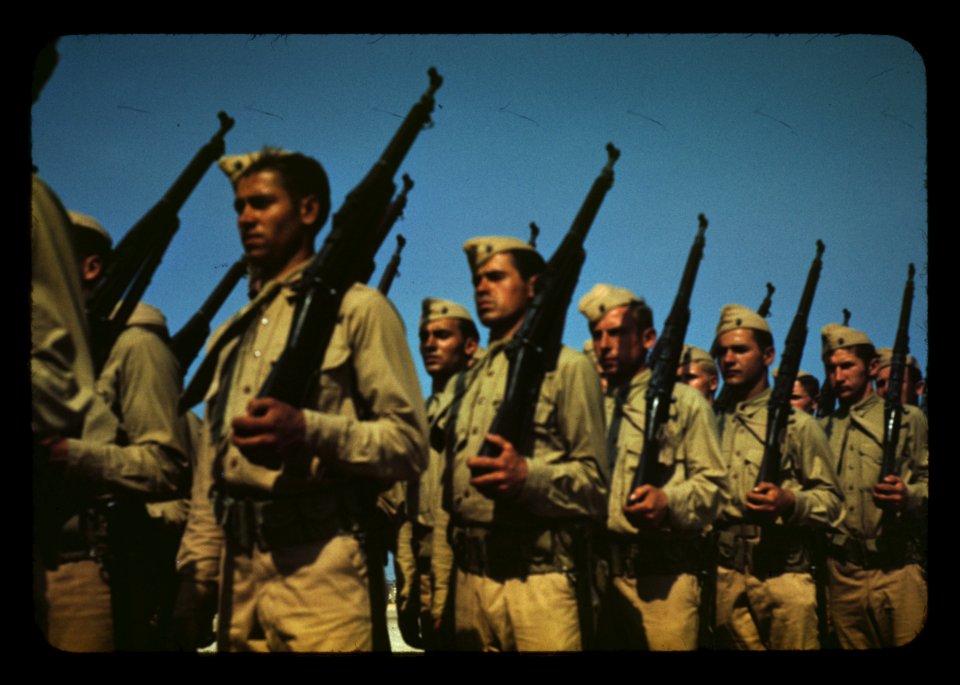 Marines finishing training at Parris Island, S.C. May, 194…