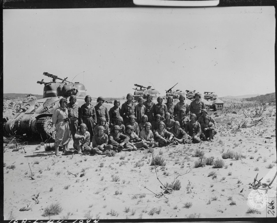 1st Platoon, Co. A, 710th Tank Bn., Camp Cooke, Calif. Gro…