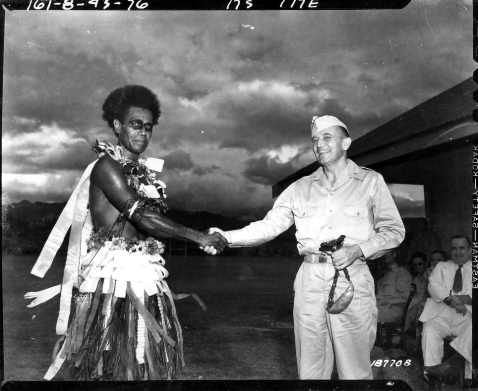 SC 187708 - Brig. Gen. Edmund S. Sebree shakes hands with …
