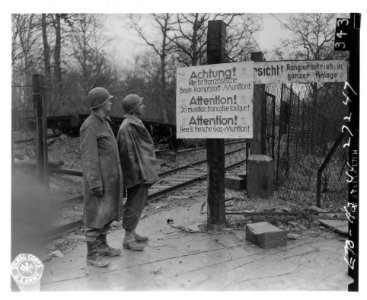 SC 411774 - Warning sign posted near German gas and muniti… photo