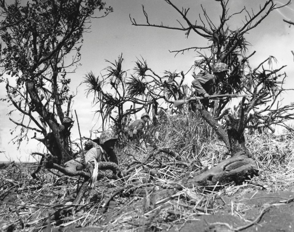 Direct frontal attack on Jap position by 3rd Battalion, 28…