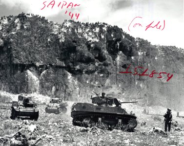 Marine tanks assist in the final phase of the battle on Ma…