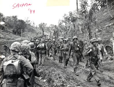 2nd Marine Division replacements move up to the front line…