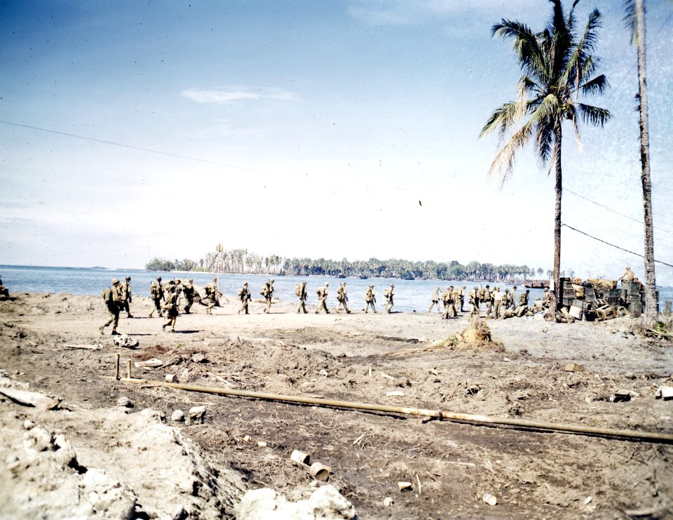 Marines leaving Bougainville. The first large element to d…