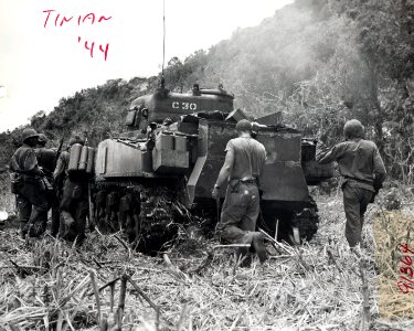 Flame throwers and demolition men move up to the cliffs an…