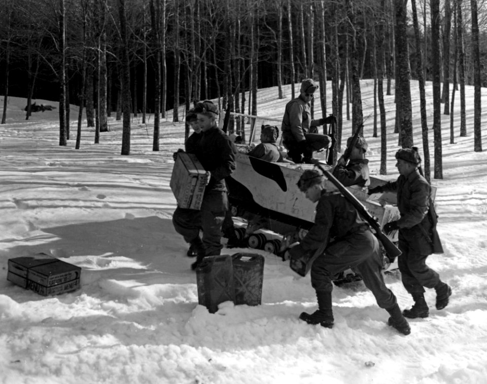 A Weasel is used to pack supplies to an outpost of the 87t…