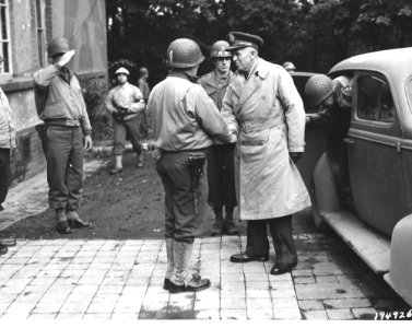 SC 194926 - Maj. Gen. Norman D. Cota greets General George… photo