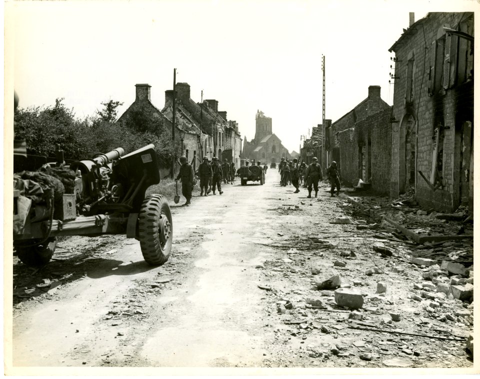 U.S. engineers clearing the road to Cherbourg, France, 23 …