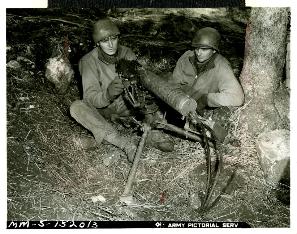 Team of brothers. L-R, PFC Heinz and Pvt. Frank Schorling …