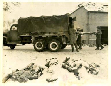 German dead are removed from Nennig, Germany by men of E/.… photo