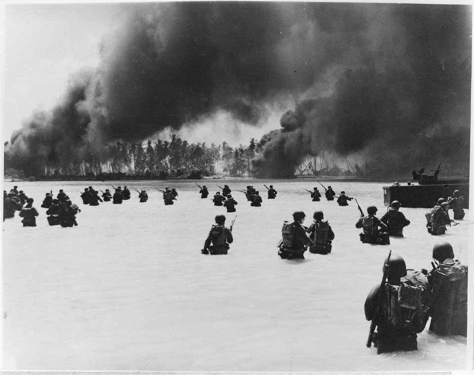 SC 183574 - 165th Infantry assault wave attacking Butarita…