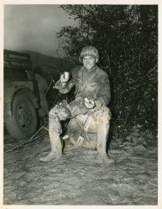 Sgt. Pierce Dewey, Crossett, Ark., of the 39th Combat Engi… photo