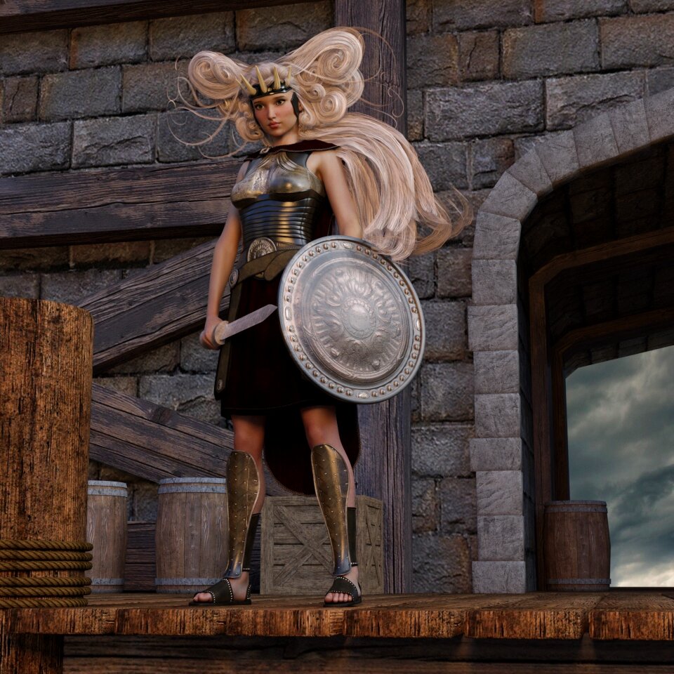 Woman fighter armor