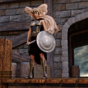 Woman fighter armor