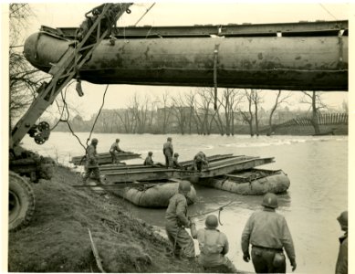 American engineers working to build a bridge across the Ro… photo