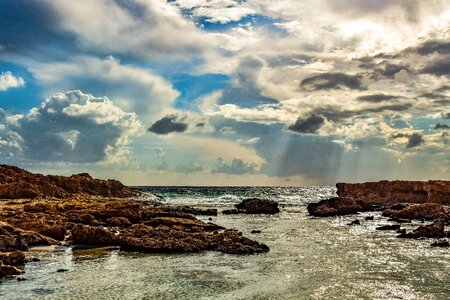 Clouds rocky coast travel