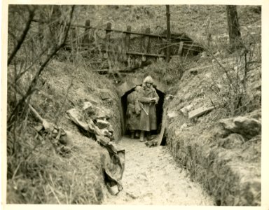 Entrance to a cave deep in ground where some 300 civilians…