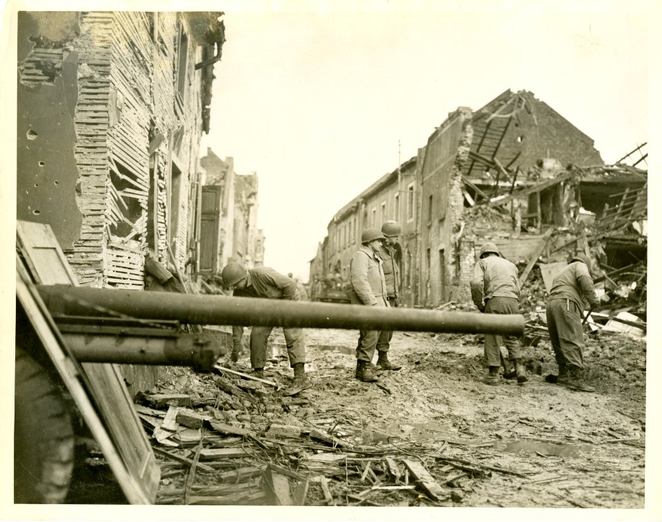 U.S. Army engineers clear streets in Inden, Germany, under…