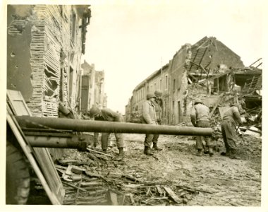 U.S. Army engineers clear streets in Inden, Germany, under… photo