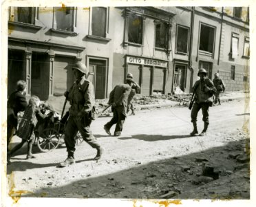 German civilians haul their household belongings through s… photo