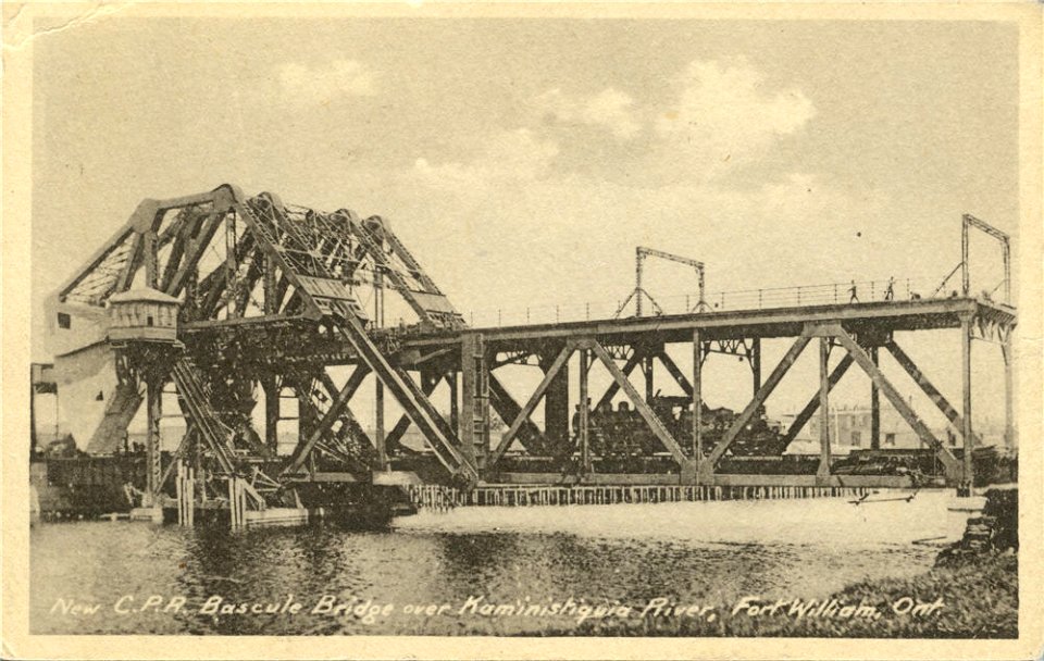 CPR "Jacknife" Bascule Bridge over Kaministiquia River