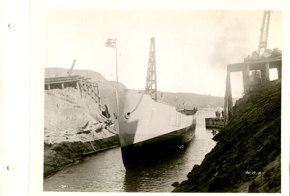 "Navarin" in water with cofferdam