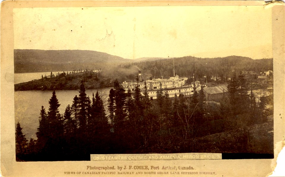 Steamers Quebec and Armenia, Heron Bay, L.S.