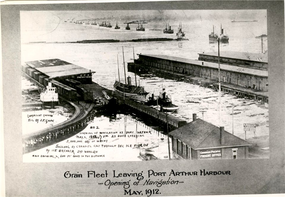 Opening of Navigation - Grain Fleet Leaving Port Arthur Ha… photo