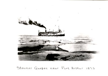 Steamer Quebec Near Port Arthur 1875 photo