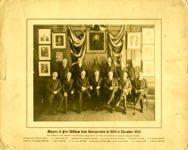 Mayors of Fort William from Incorporation in 1892 to Decem… photo