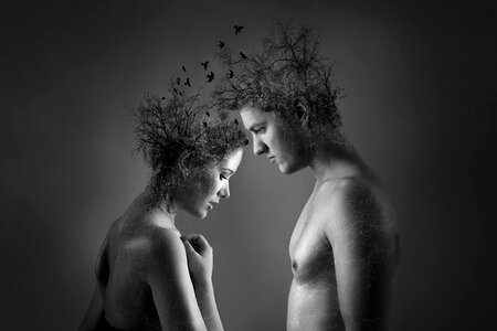 Art black and white soul mate