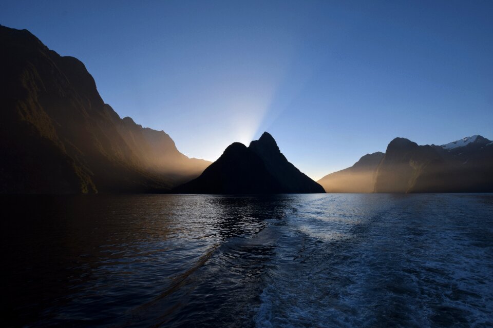 Waves nature mountains
