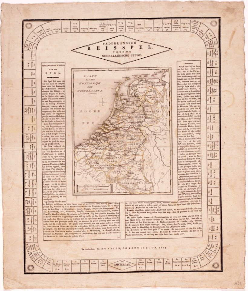 Bordspel "Vaderlandsch reisspel voor de Nederlandsche jeug…