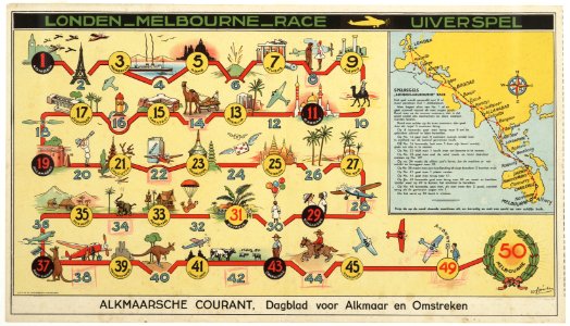 Bordspel "Londen-Melbourne Race, Uiverspel" photo