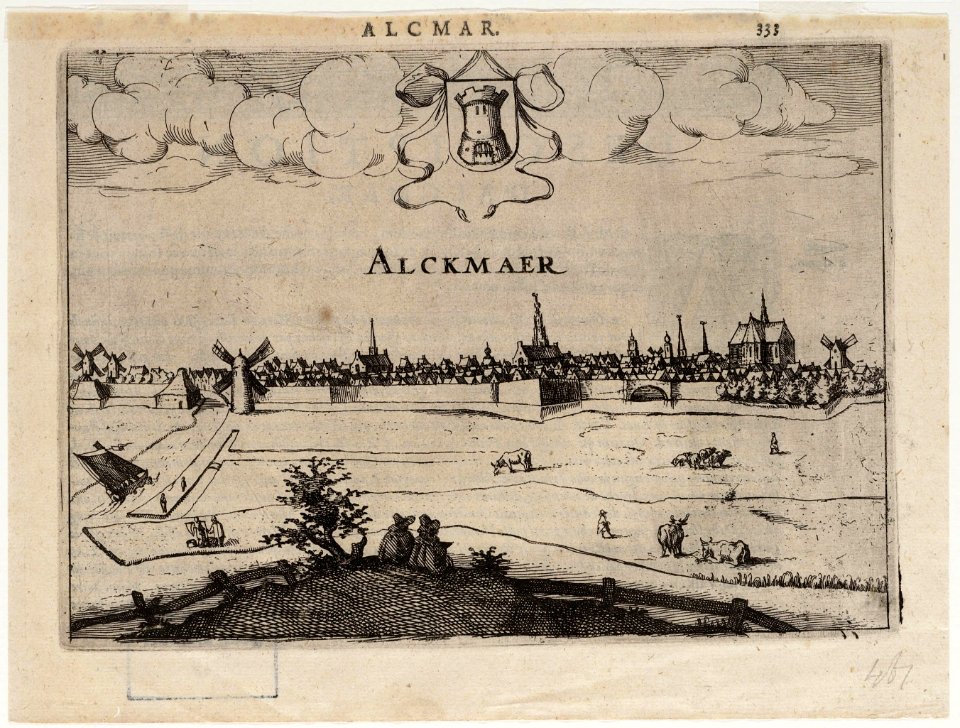 Alkmaar gezien vanuit het noorden ca. 1615