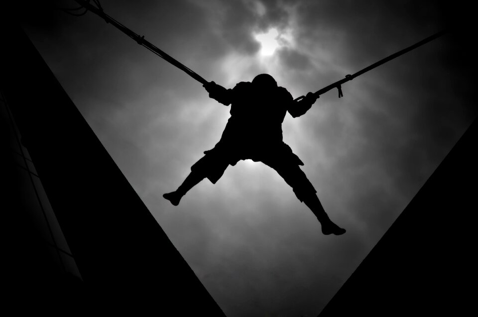 Action sky silhouetted