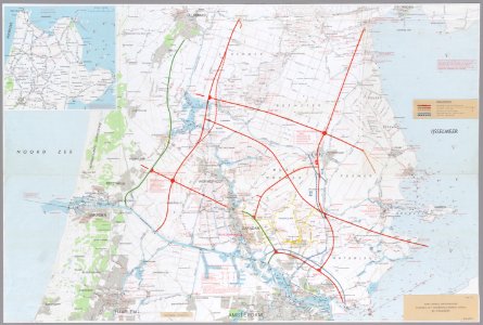 Kaart van geplande snelwegen, autowegen en waterwegen 1967…