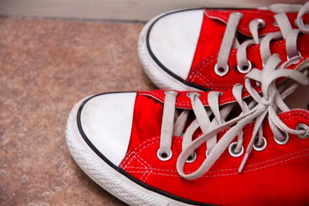 Red converse shoes photo