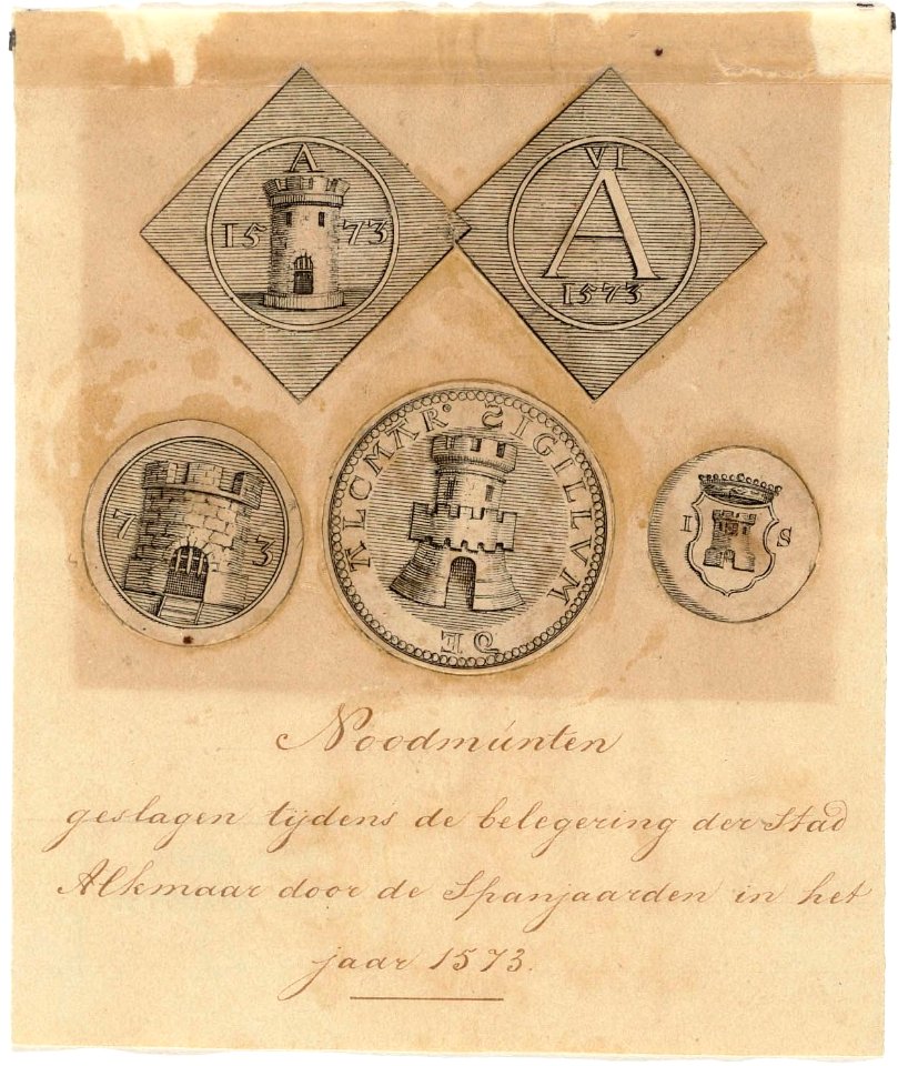 Tekeningen van noodmunten