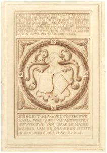 Tekening van de grafzerk van Isaac le Maire