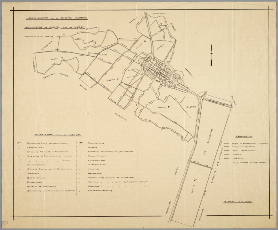 Wegenkaart Alkmaar 1821