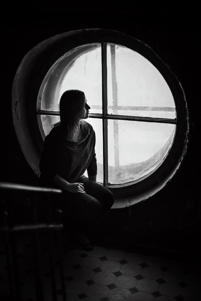 Window black and white people
