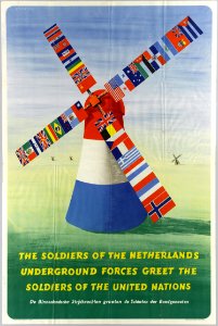 Poster verwelkoming soldaten United Nations.