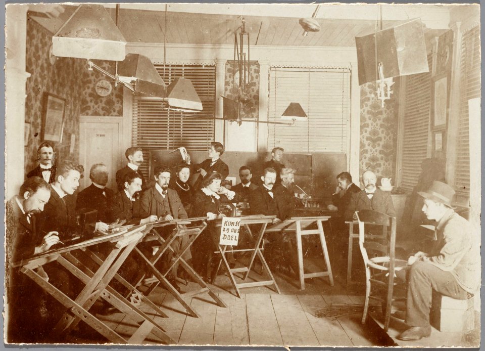 Tekenles 'Kunst zij ons doel' ca1900
