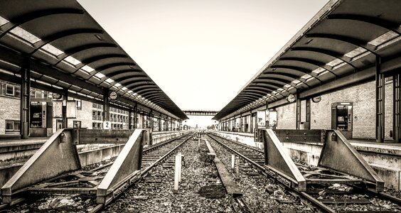 Railway line station travel photo