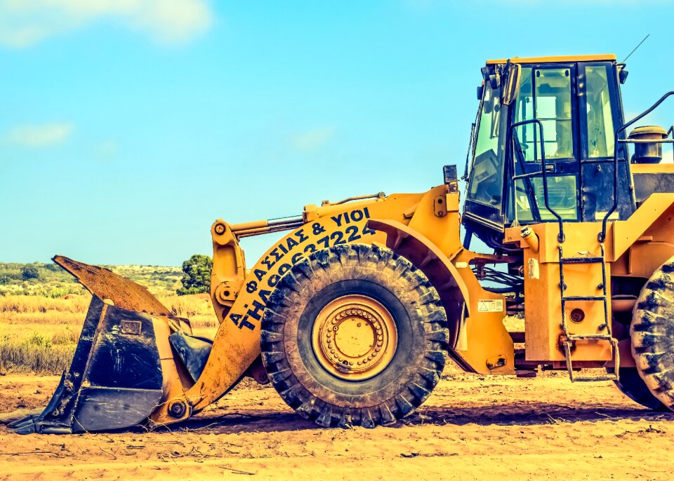 Vehicle machinery yellow