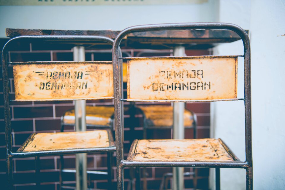 Metal furniture rusty